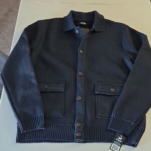 Mens Navy Button Up Cardigan By XRAY Jeans,  NWT
